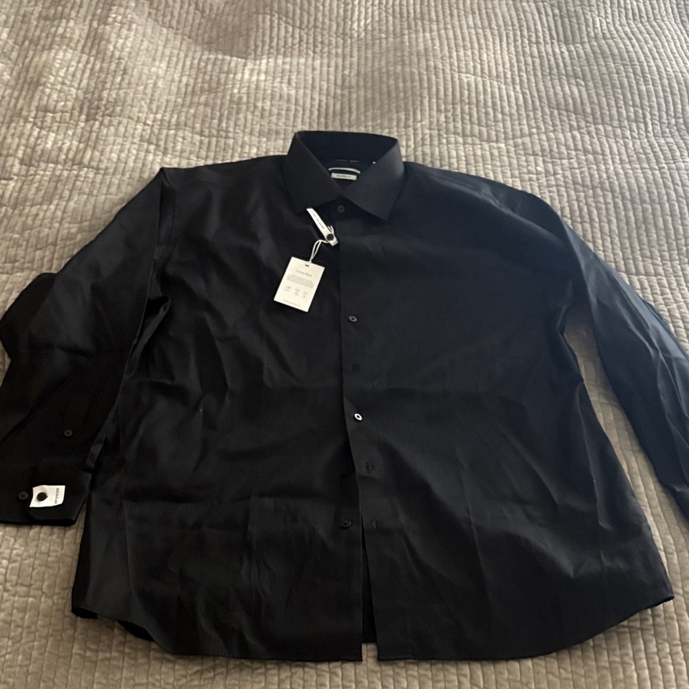 Eterna Classic Black Dress Shirt